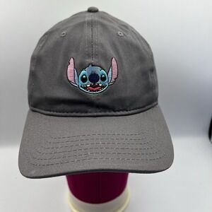 NEW! Disney Stitch Adult's Embroidered Baseball Cap Hat Grey Adjustable
